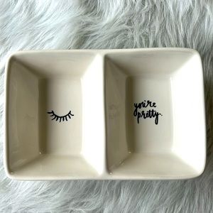 RAE DUNN trinket dish You’re Pretty Eyelash makeup organizer